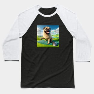 Pug Dog on a keyboard Baseball T-Shirt